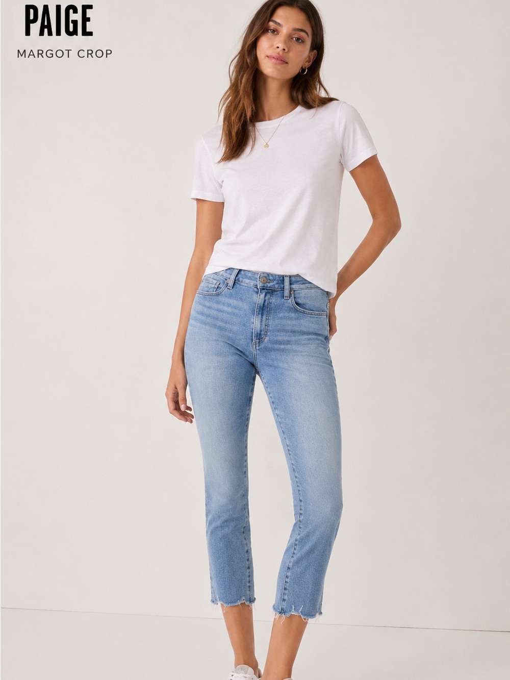 PAIGE Margot Crop Raw Hem Jeans Size 28